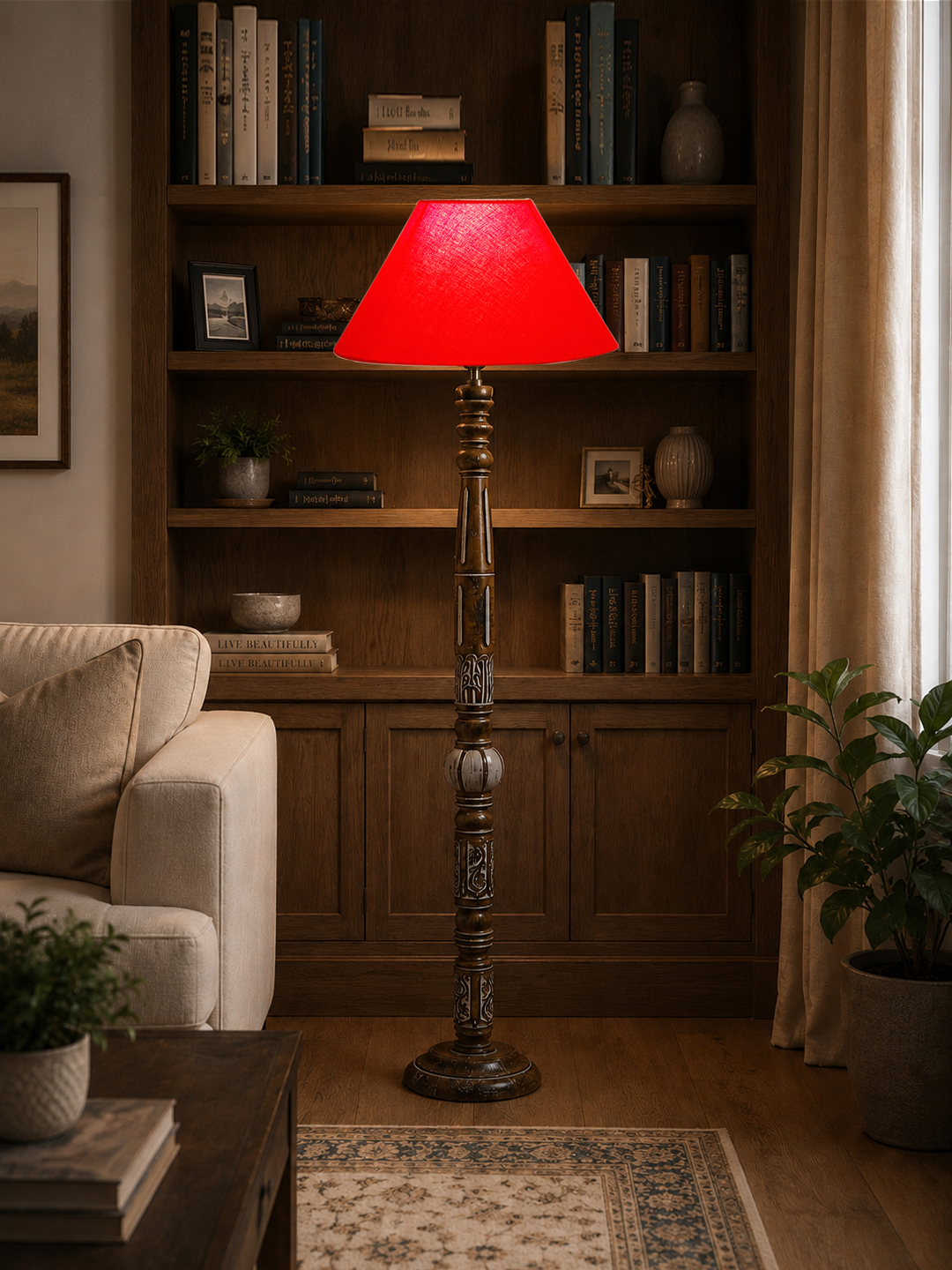 Ambika Home Velvet Glow White Brushed Floor Lamp | Premium Living Room, Bedroom & Hallway Lighting | E27 Holder & Bulb Included - Image 2