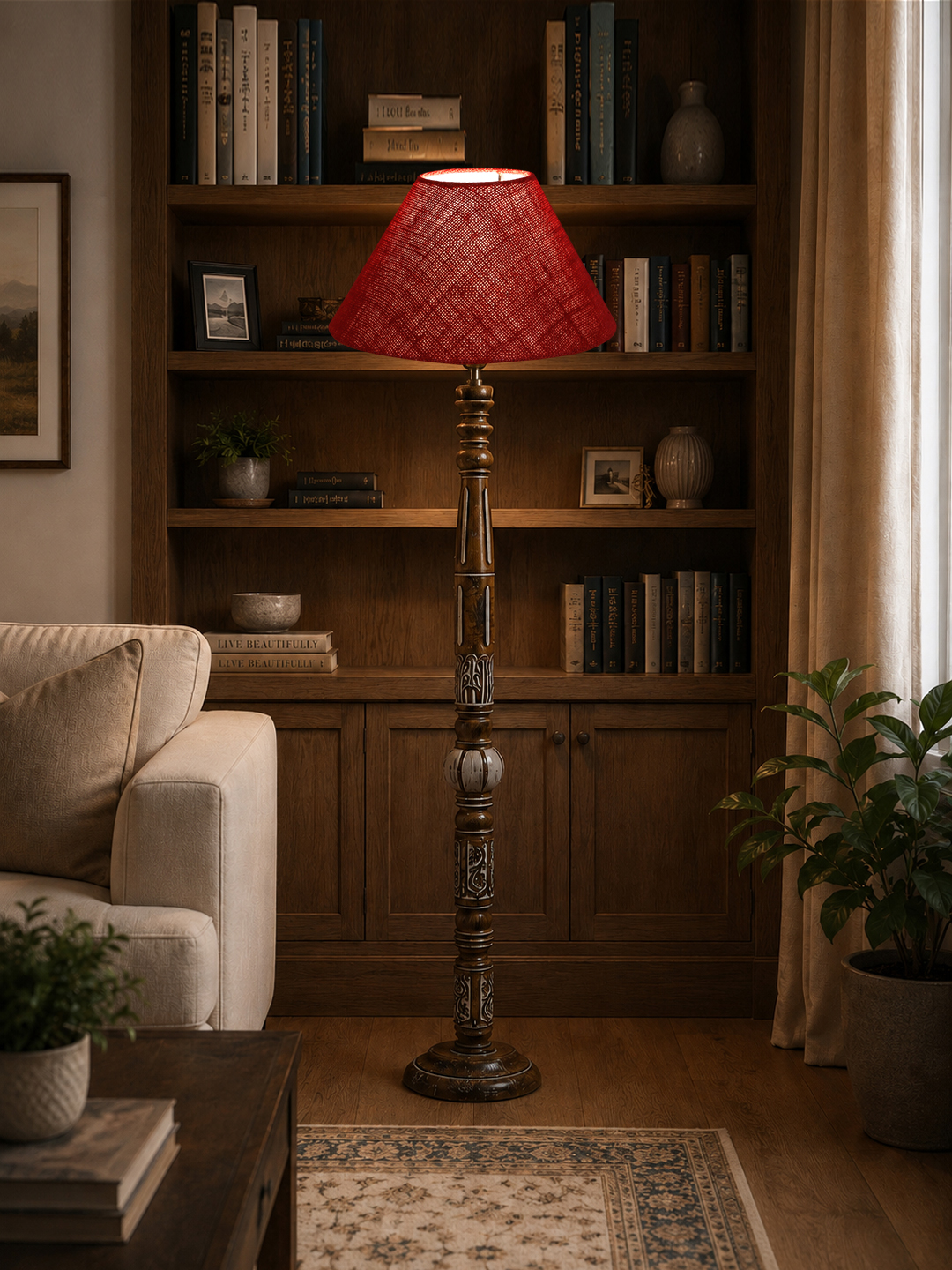 Ambika Home Pearl Haven White Brushed Floor Lamp | Premium Living Room, Bedroom & Hallway Lighting | E27 Holder & Bulb Included - Image 2