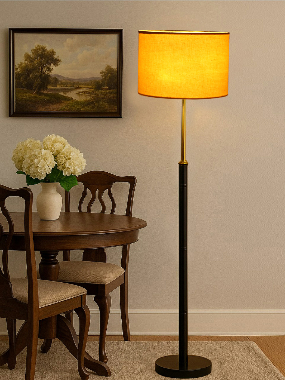 Ambika Home Yellow Shade Premium Floor Lamp for Living Room, Bedroom & Hallway | Decorative Standing Light | E27 Holder Included Bulb - Image 8