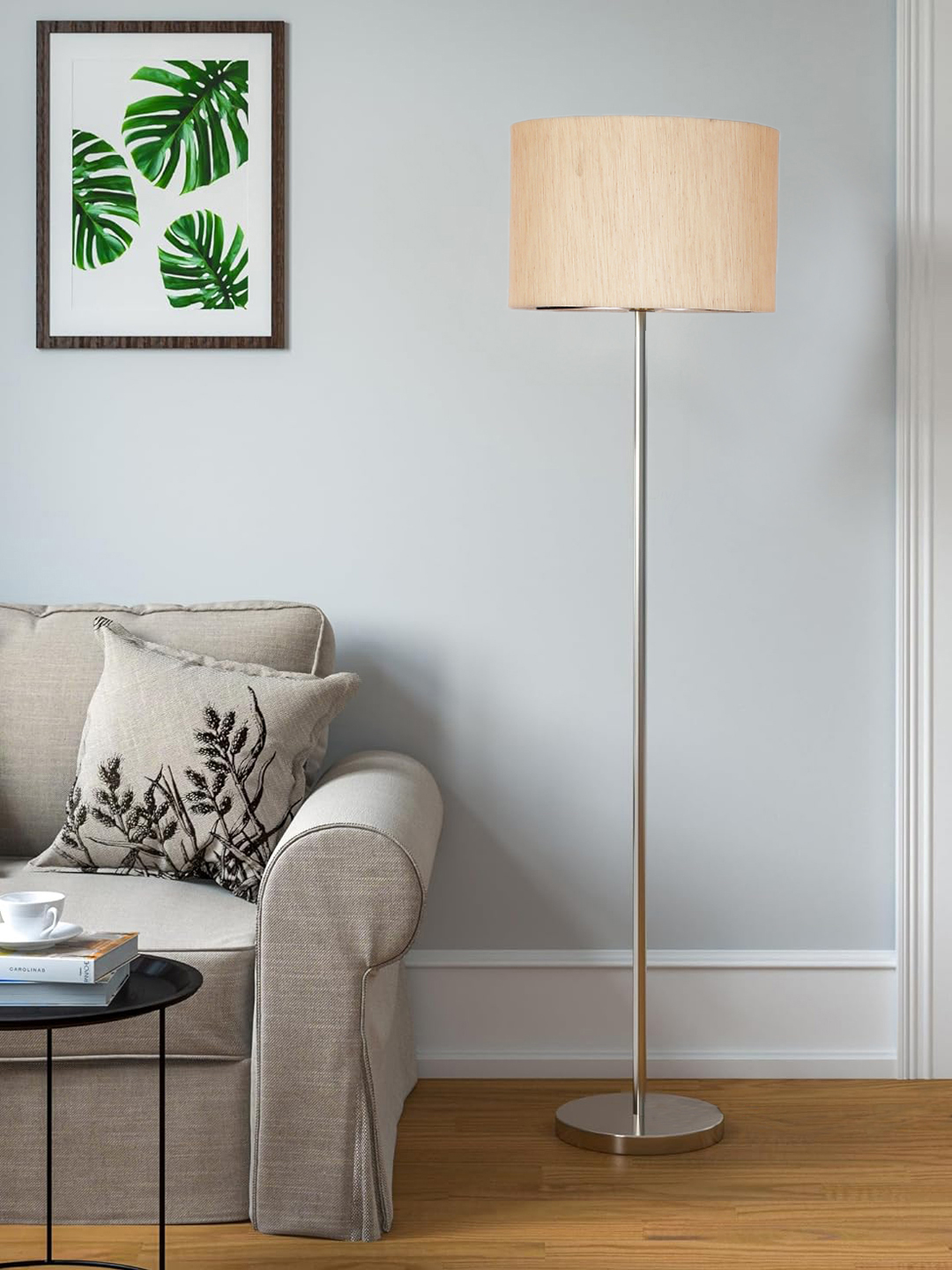 Ambika Home Luxury Off-white Steel Floor Lamp for Designer Living Rooms | Premium Statement Lighting | E27 Holder Included Bulb - Image 3