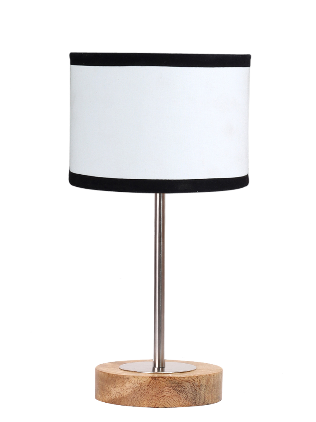 Ambika Home Luxury Premium Devansh Multicolor cotton table lamp with Natural Wood Base & Steel Pipe (7X17 inches)-8 Lamp with Multicolor Shade for Living Room, Bedroom & Hallway - Image 4