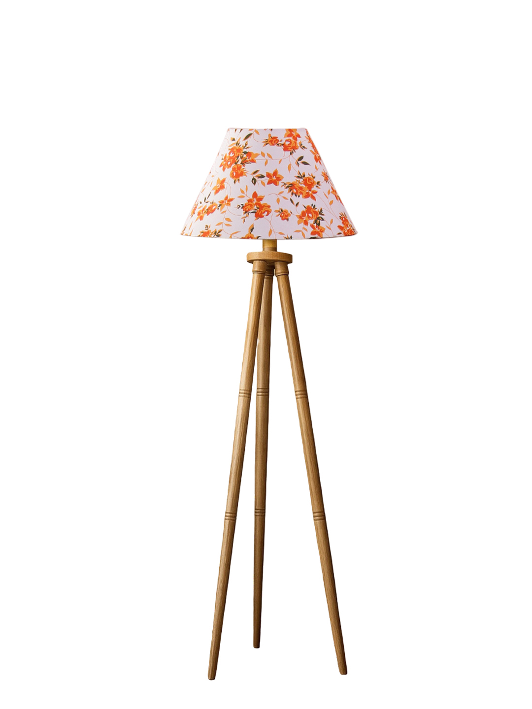 Multi Cotton Conical Shade Wooden Tripod Floor Lamp for Living Room, Bedroom & Hotel Decor | Modern Standing Lamp with Natural Wood Base, E27 Holder, Ambient Lighting & Premium Home Decor - Image 8