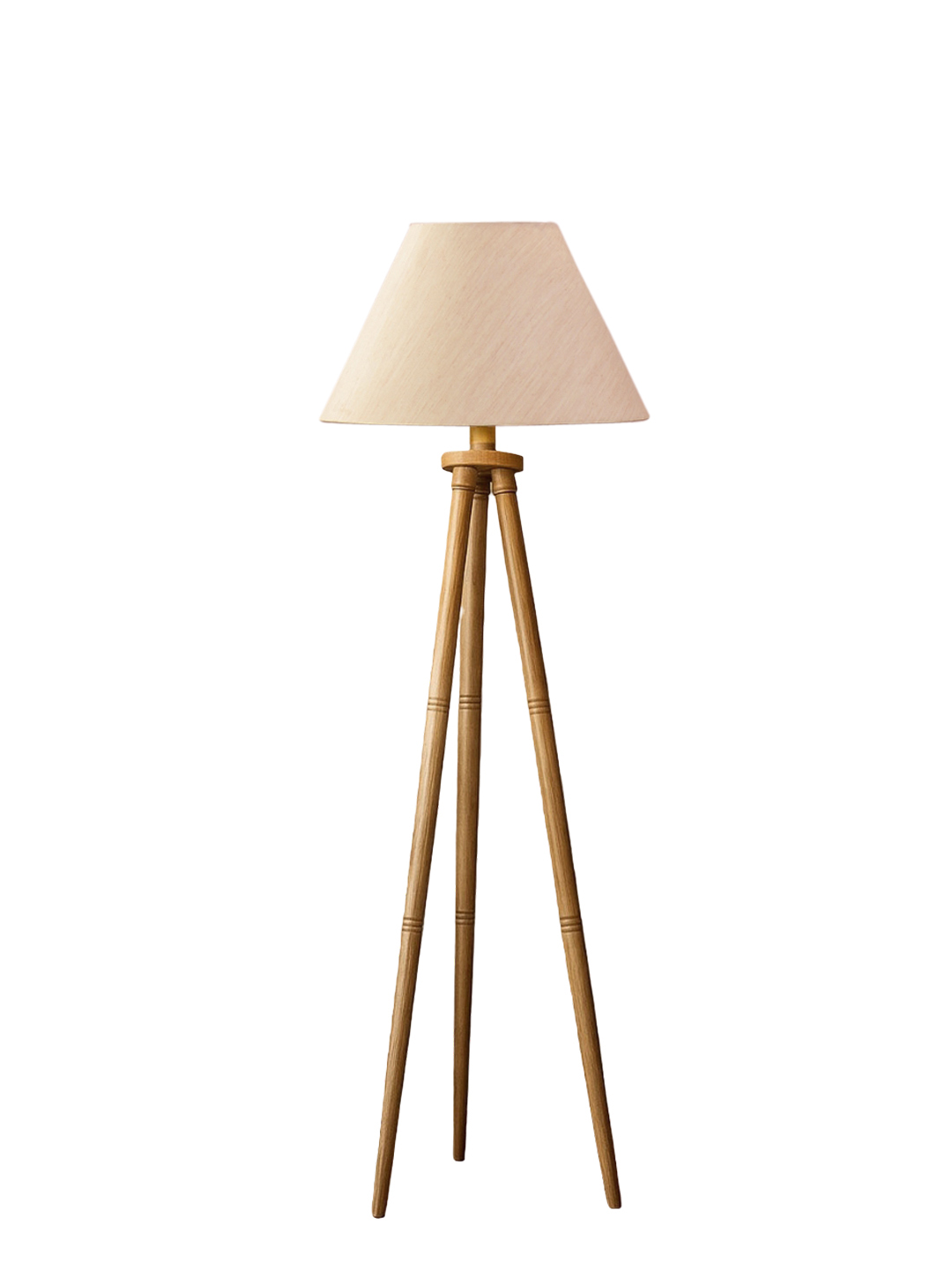 Ambika Home Off-white Shade Wooden Natural Tripod Floor Lamp for Living Room, Bedroom & Hotel Decor | E27 Holder Included Bulb - Image 4