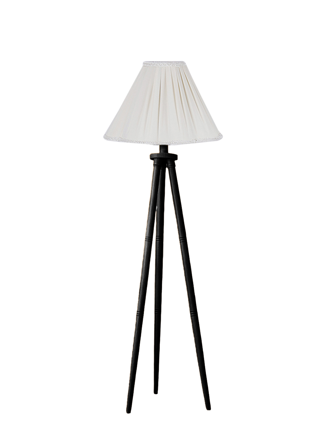 Ambika Home Designer Off-white Wooden Tripod Floor Light for Living Space & Hotels | E27 Holder Included Bulb - Image 4