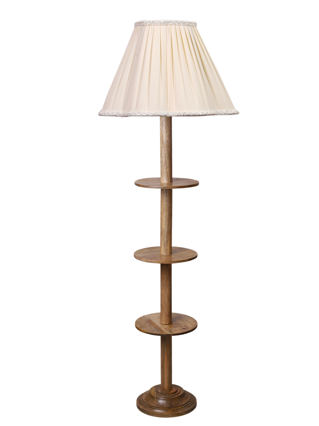 Ambika Home Off-white Shade Premium Floor Lamp for Living Room, Bedroom & Hallway | Decorative Standing Light | E27 Holder Included Bulb - Image 4