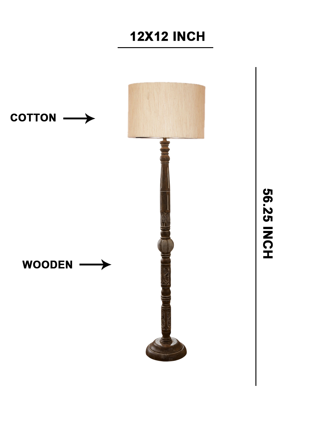 Ambika Home Nordic Bloom White Brushed Floor Lamp | Premium Living Room, Bedroom & Hallway Lighting | E27 Holder & Bulb Included - Image 5