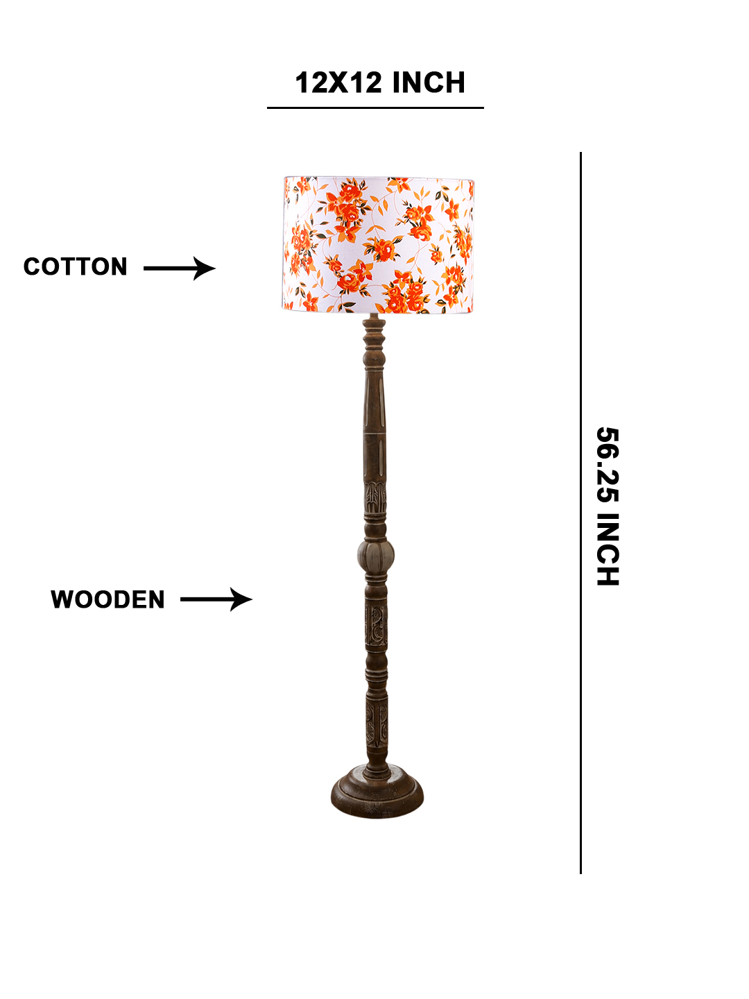 Ambika Home Serene Vista White Brushed Floor Lamp | Premium Living Room, Bedroom & Hallway Lighting | E27 Holder & Bulb Included - Image 5