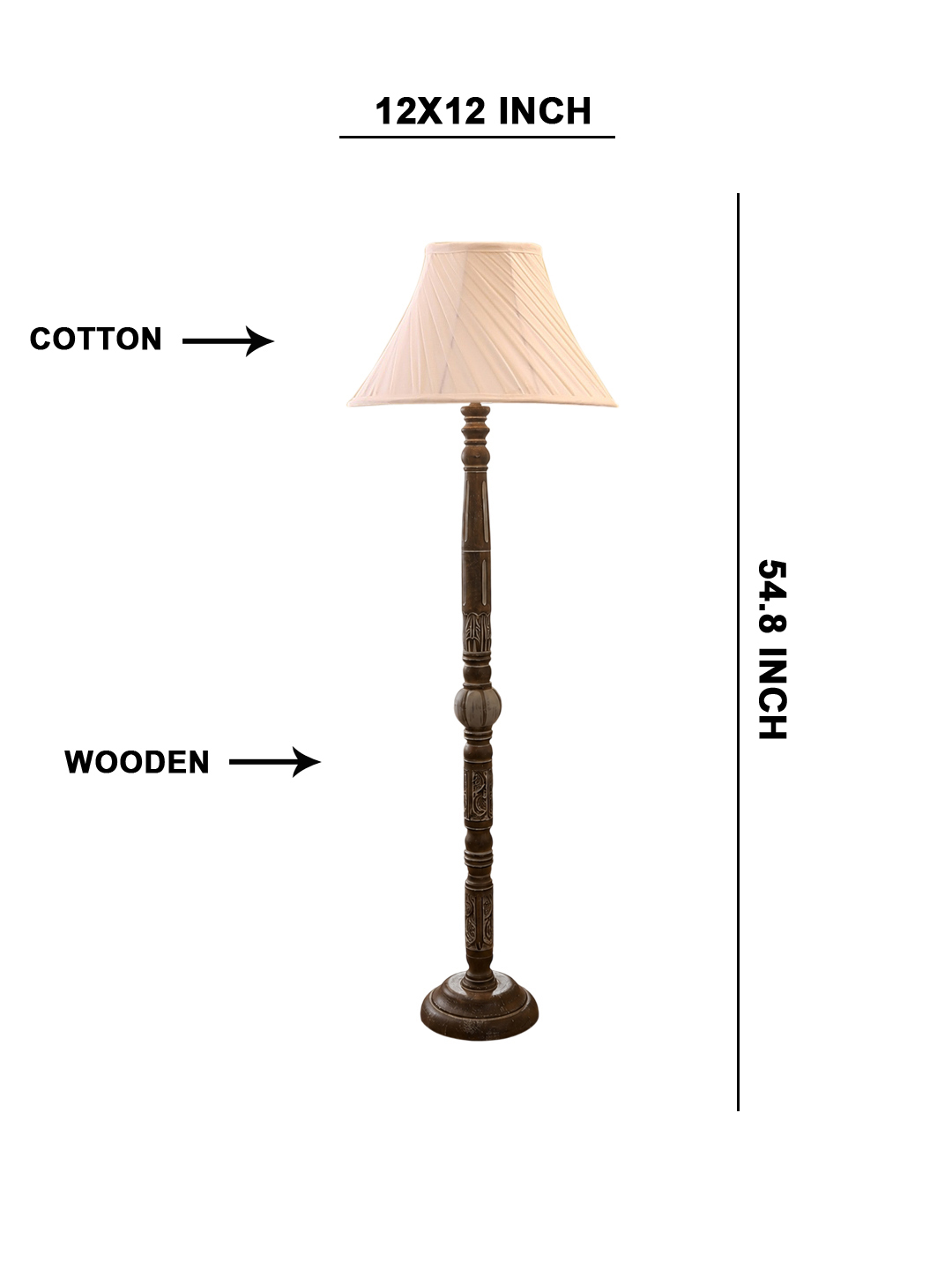 Ambika Home Serene Vista White Brushed Floor Lamp | Premium Living Room, Bedroom & Hallway Lighting | E27 Holder & Bulb Included - Image 5