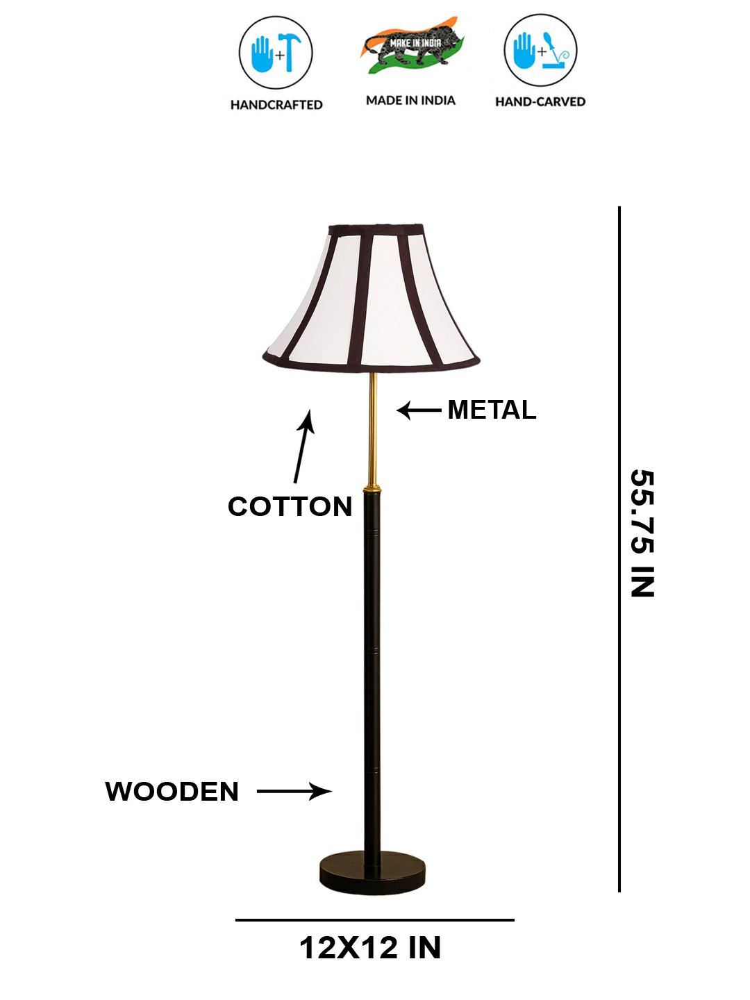 Ambika Home Multi Shade Premium Floor Lamp for Living Room, Bedroom & Hallway | Decorative Standing Light | E27 Holder Included Bulb - Image 5