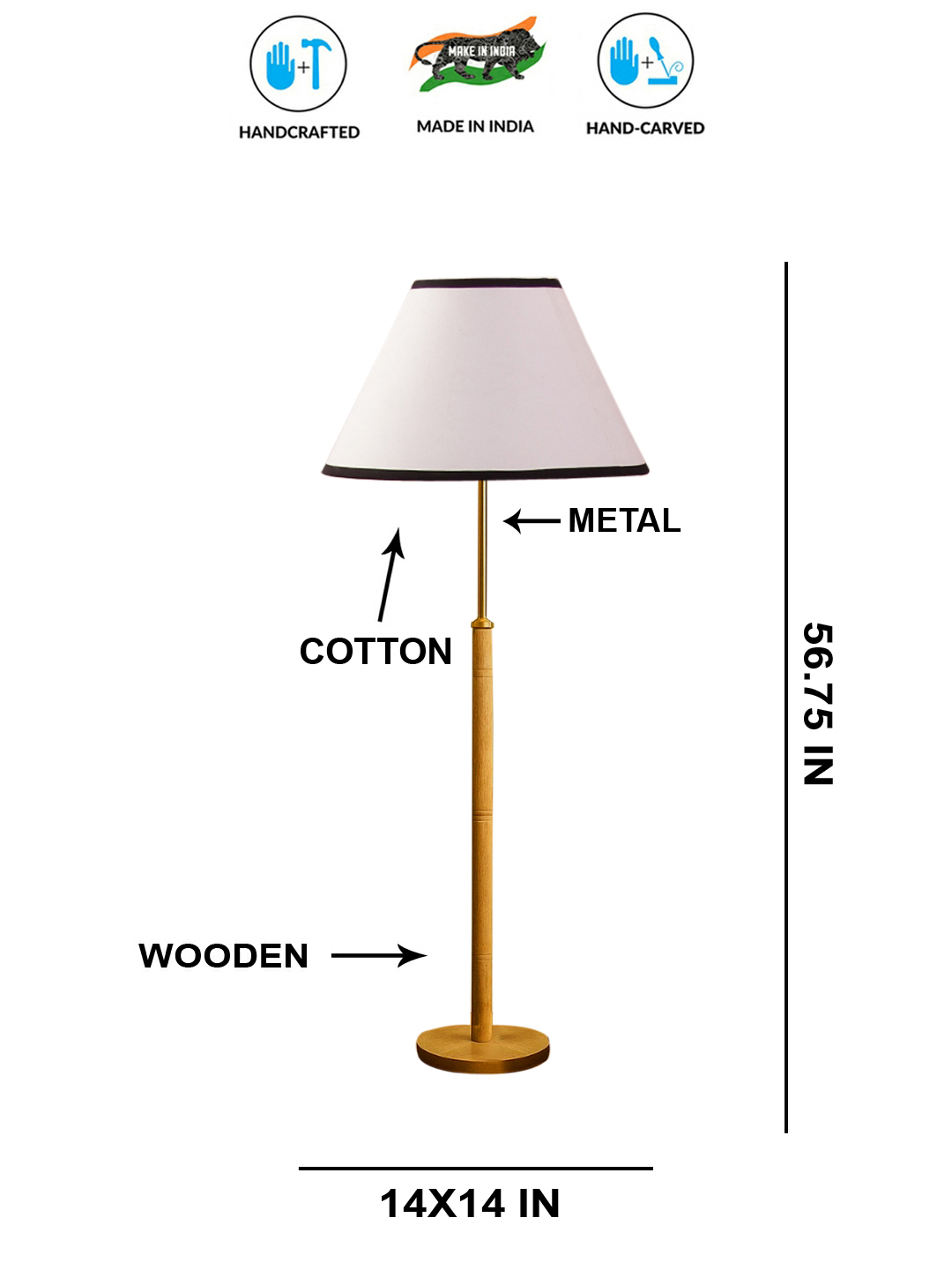 Ambika Home White Shade Premium Floor Lamp for Living Room, Bedroom & Hallway | Decorative Standing Light | E27 Holder Included Bulb - Image 5