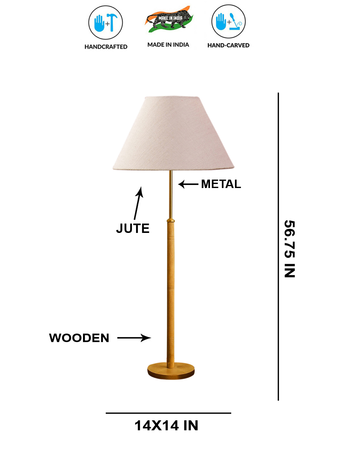 Ambika Home White Shade Premium Floor Lamp for Living Room, Bedroom & Hallway | Decorative Standing Light | E27 Holder Included Bulb - Image 5