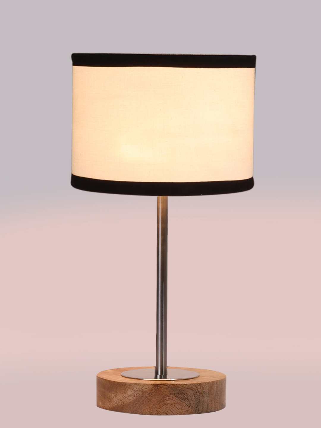 Ambika Home Luxury Premium Devansh Multicolor cotton table lamp with Natural Wood Base & Steel Pipe (7X17 inches)-8 Lamp with Multicolor Shade for Living Room, Bedroom & Hallway - Image 6