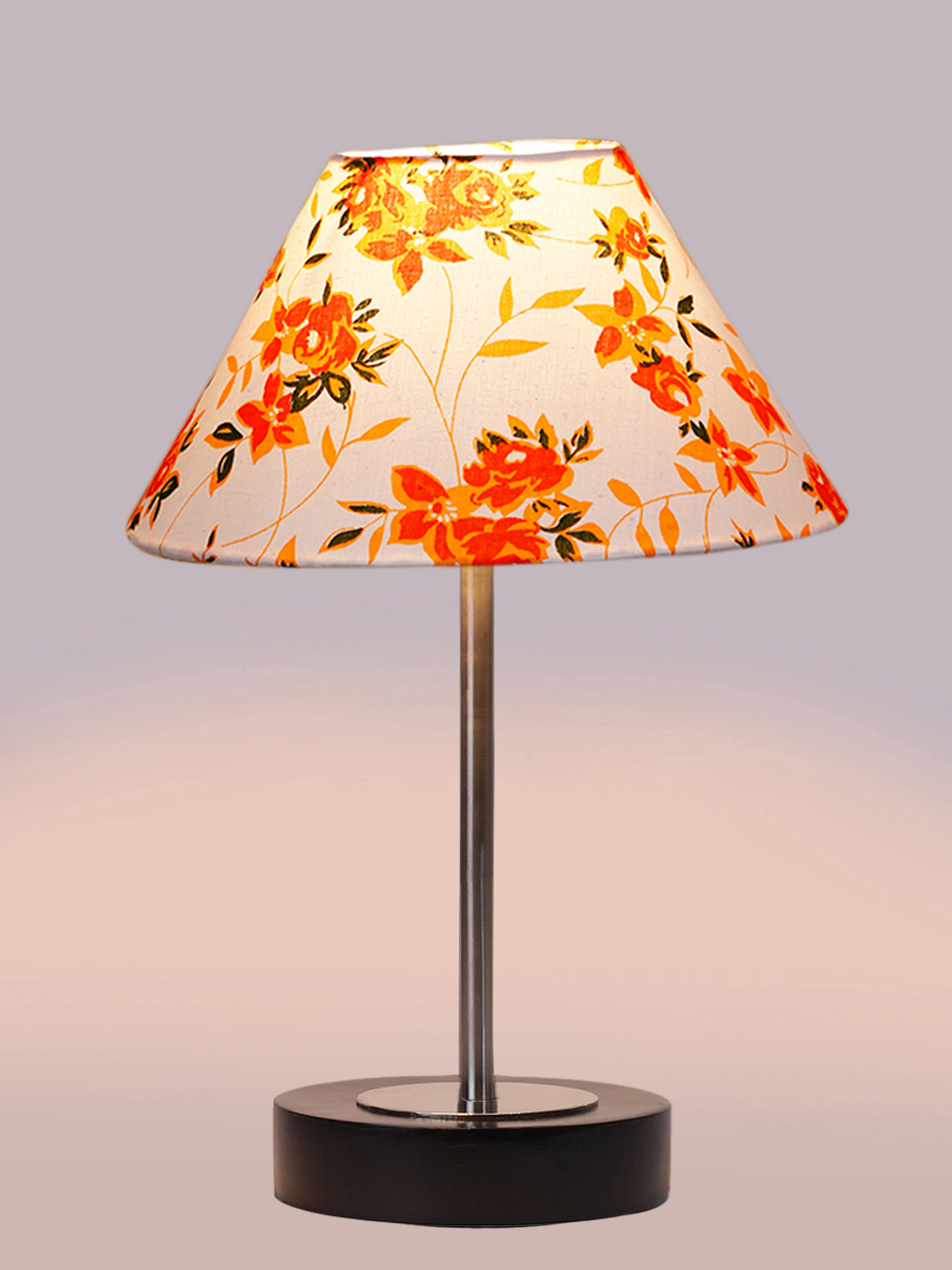 Ambika Home Luxury Premium Devansh Multicolor cotton table lamp with Black wood base & Steel Pipe (10X16.25 inches)-39 Lamp with Multi Shade for Living Room, Bedroom & Hallway - Image 6