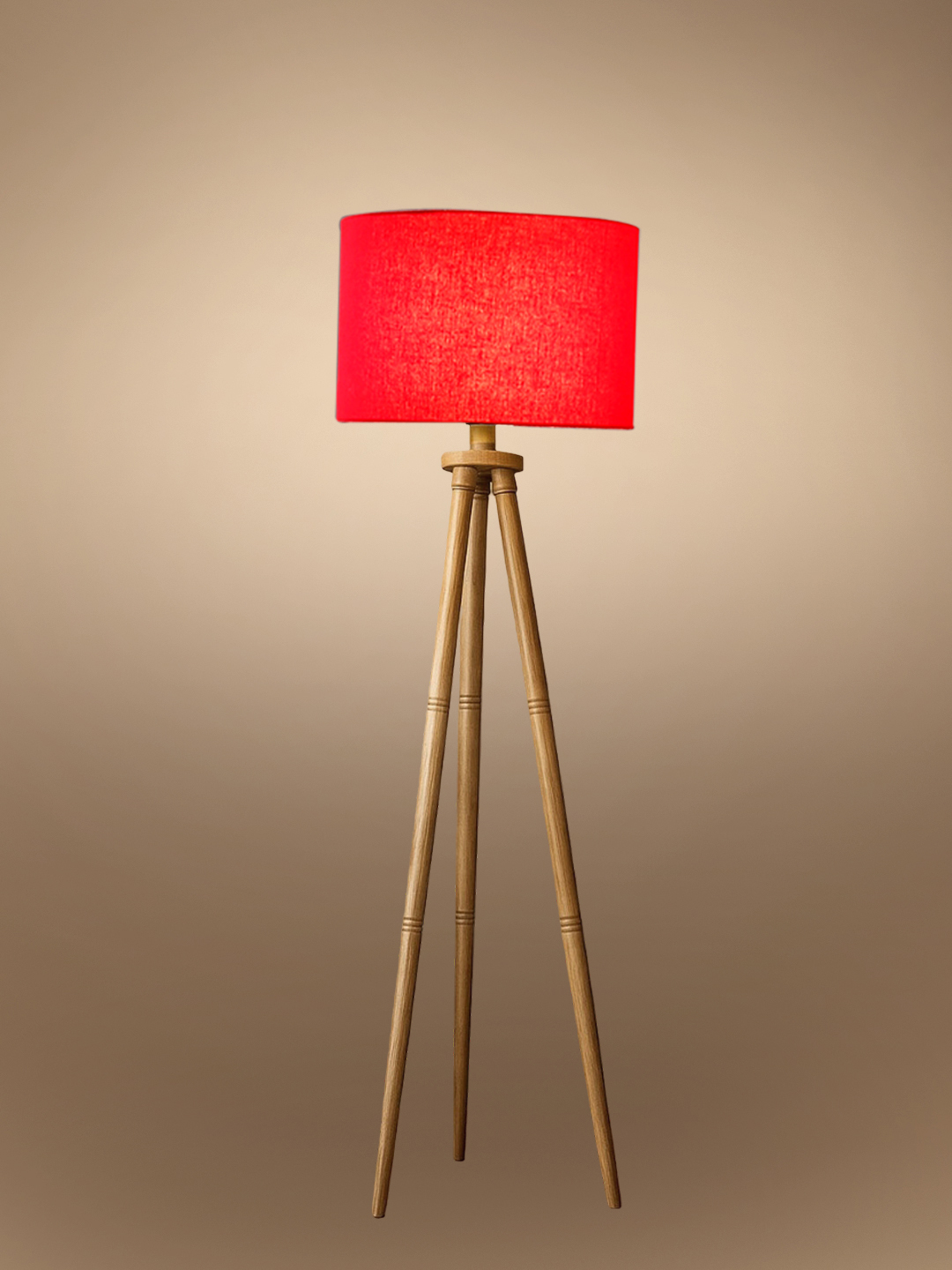 Ambika Home Modern Red Natural Tripod Standing Lamp for Bedroom, Lounge & Reading Corner | E27 Holder Included Bulb - Image 6