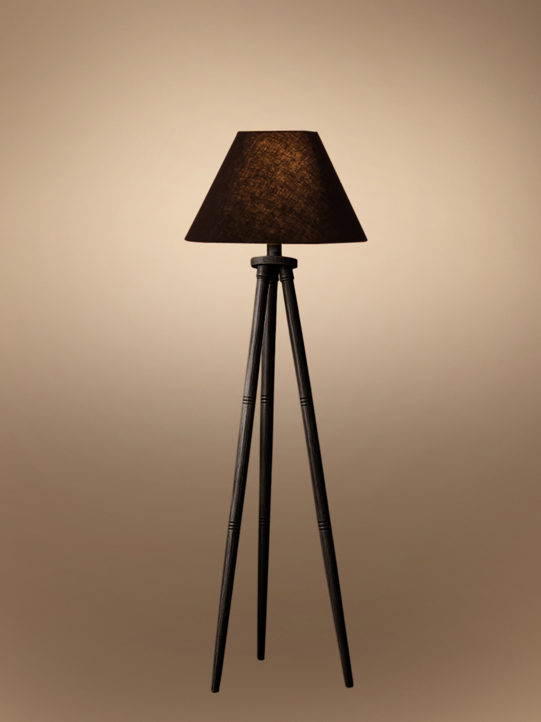 Ambika Home Off-white Shade Wooden Tripod Floor Lamp for Living Room, Bedroom & Hotel Decor | E27 Holder Included Bulb - Image 6