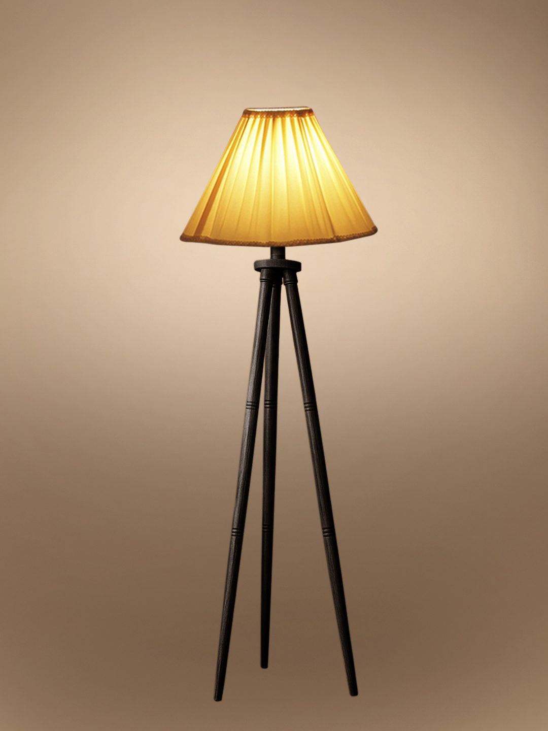 Ambika Home Designer Off-white Wooden Tripod Floor Light for Living Space & Hotels | E27 Holder Included Bulb - Image 6