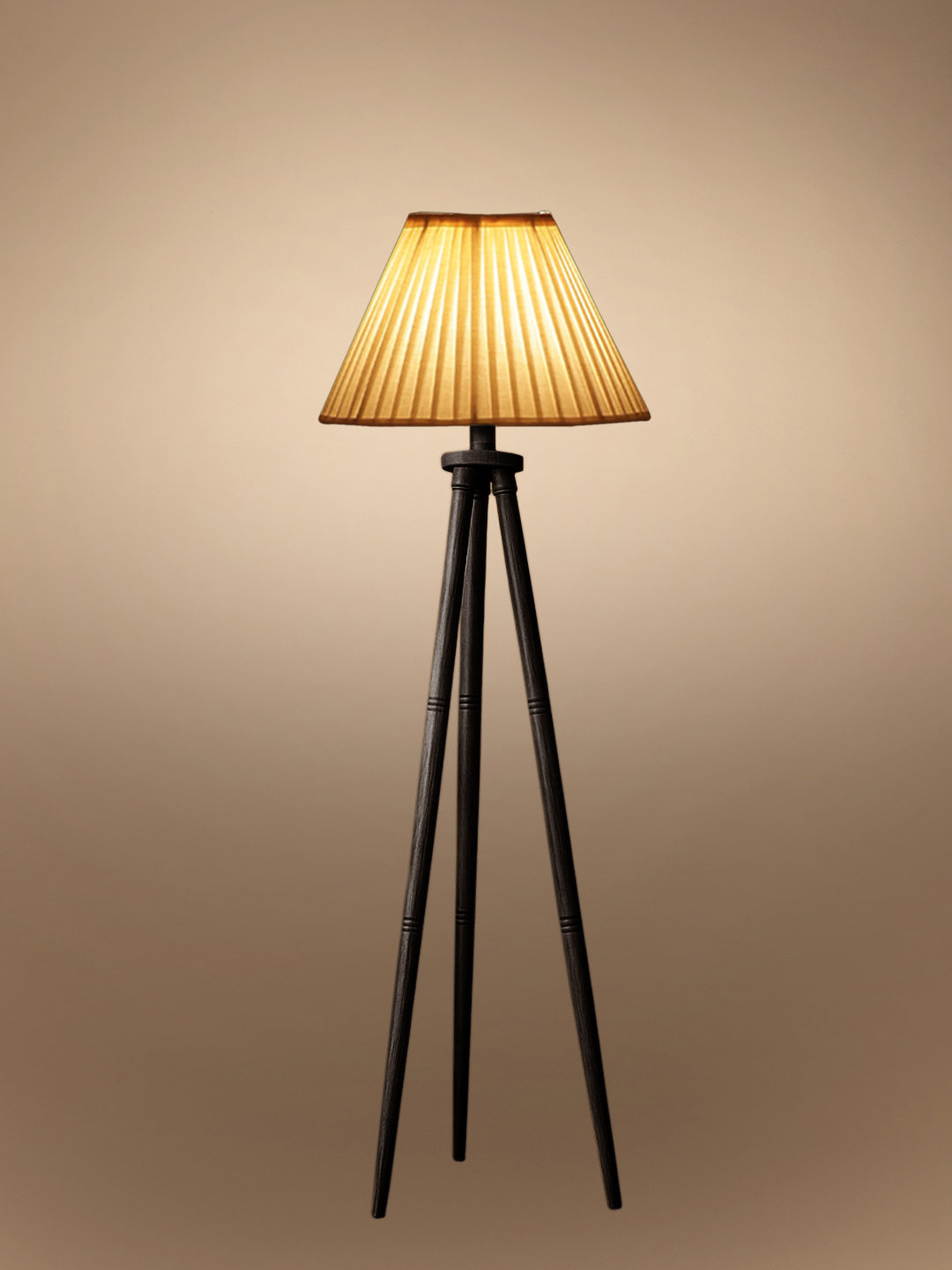 Ambika Home Off-white Shade Wooden Tripod Floor Lamp for Living Room, Bedroom & Hotel Decor | E27 Holder Included Bulb - Image 6