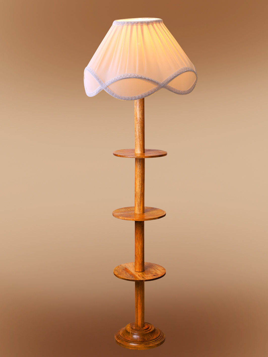 Ambika Home Off-white Shade Premium Floor Lamp for Living Room, Bedroom & Hallway | Decorative Standing Light | E27 Holder Included Bulb - Image 6