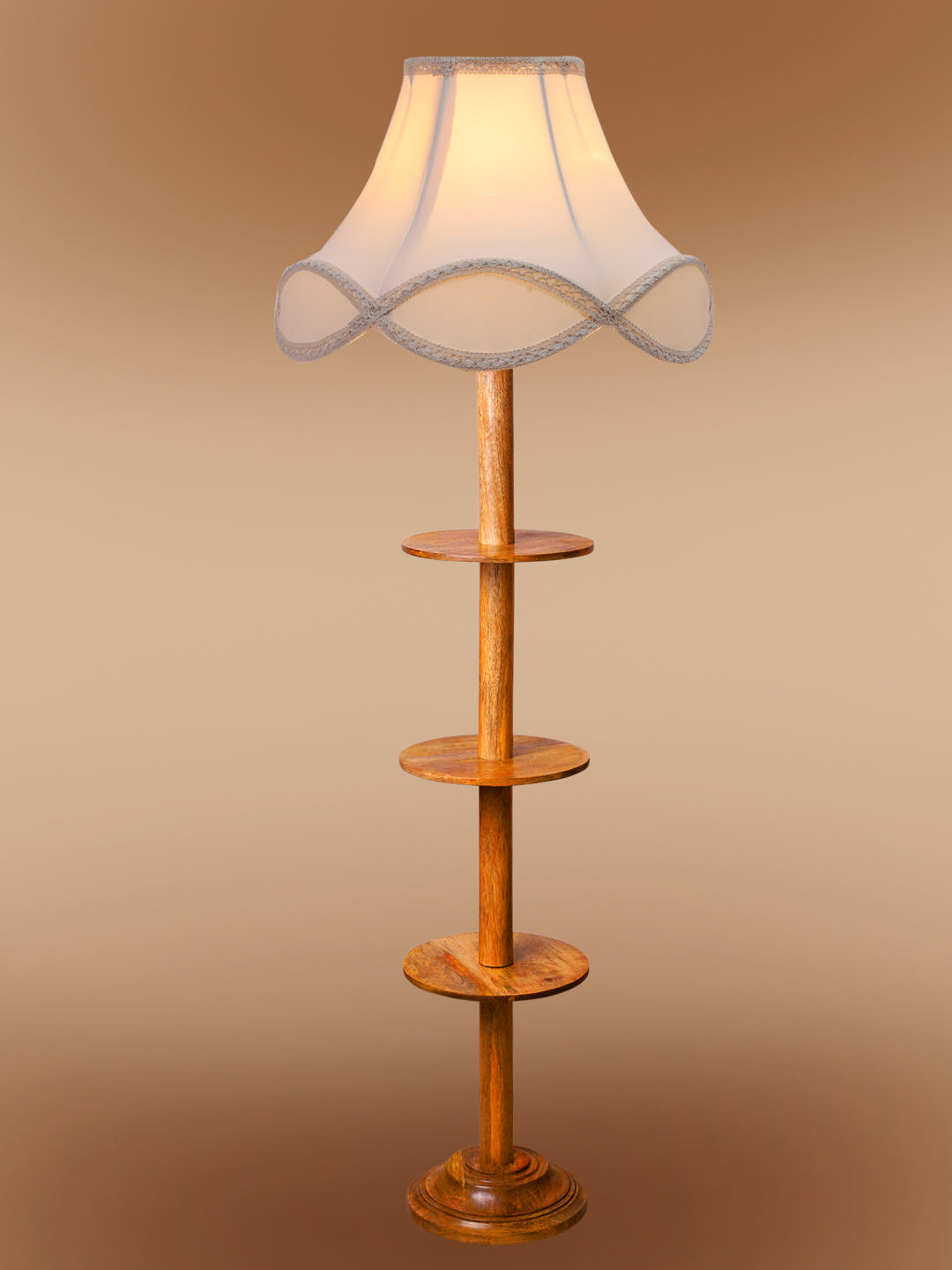 Ambika Home Off-white Shade Premium Floor Lamp for Living Room, Bedroom & Hallway | Decorative Standing Light | E27 Holder Included Bulb - Image 6