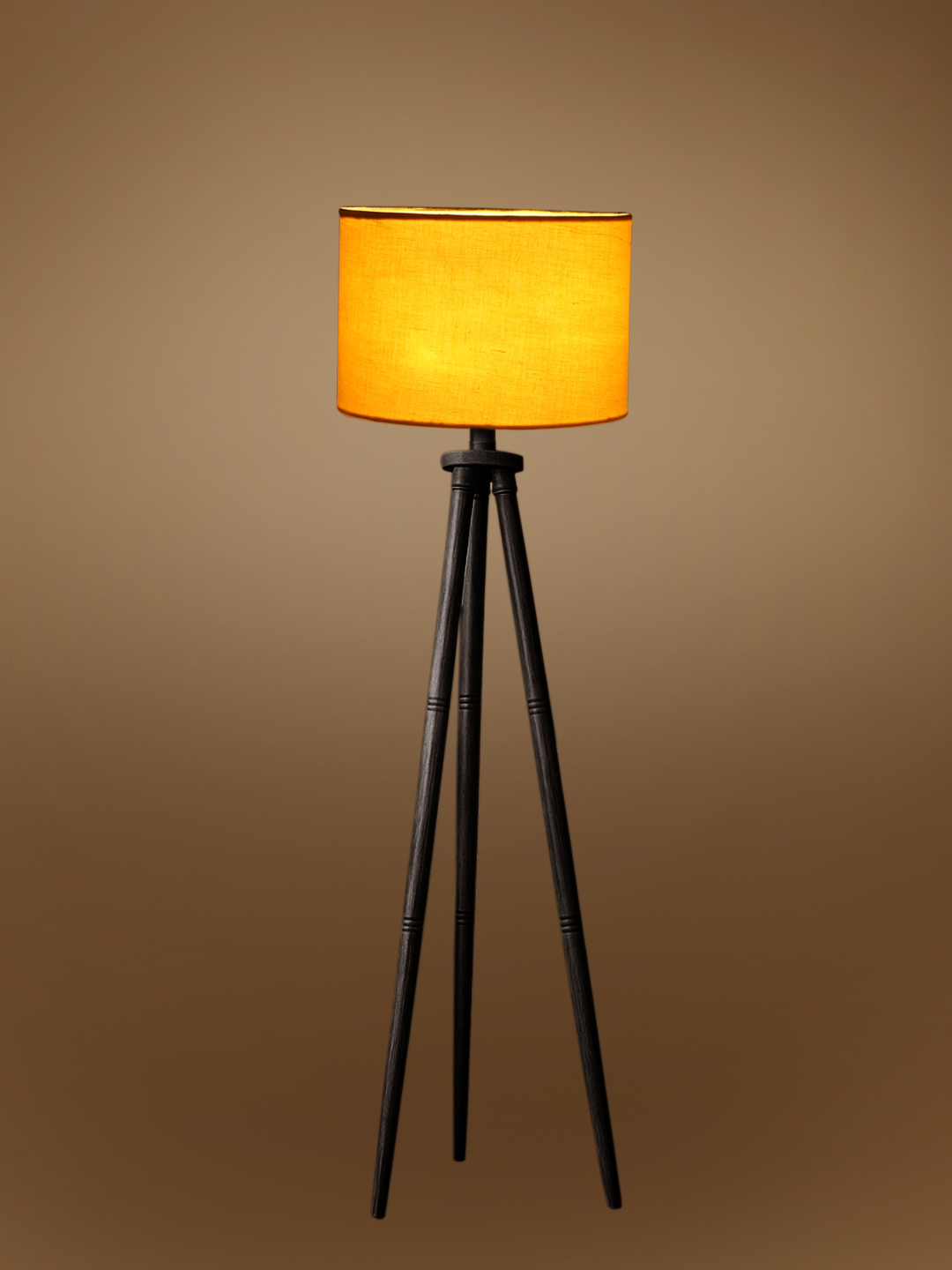 Ambika Home Designer Yellow Wooden Tripod Floor Light for Living Space & Hotels | E27 Holder Included Bulb - Image 7
