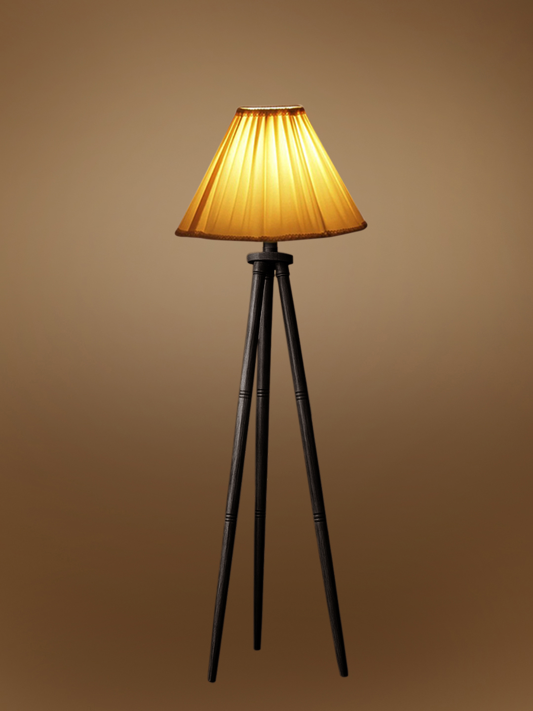 Ambika Home Designer Off-white Wooden Tripod Floor Light for Living Space & Hotels | E27 Holder Included Bulb - Image 7