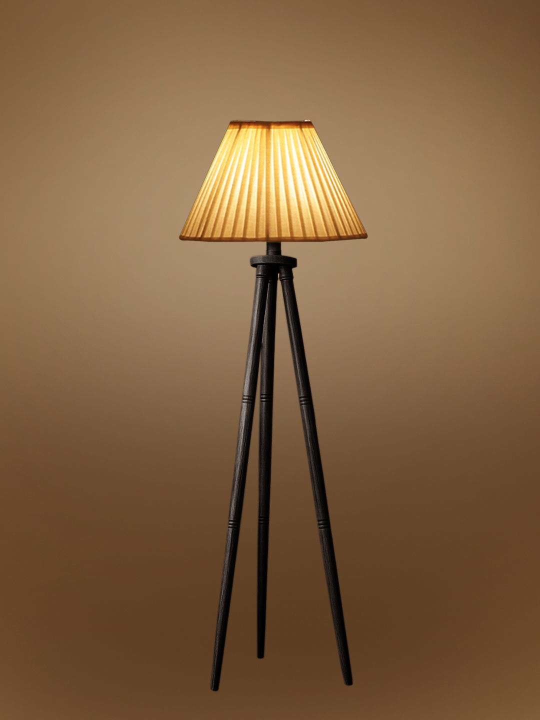 Ambika Home Off-white Shade Wooden Tripod Floor Lamp for Living Room, Bedroom & Hotel Decor | E27 Holder Included Bulb - Image 7