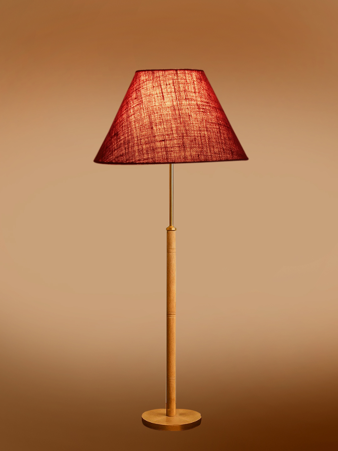 Ambika Home Maroon Shade Premium Floor Lamp for Living Room, Bedroom & Hallway | Decorative Standing Light | E27 Holder Included Bulb - Image 8