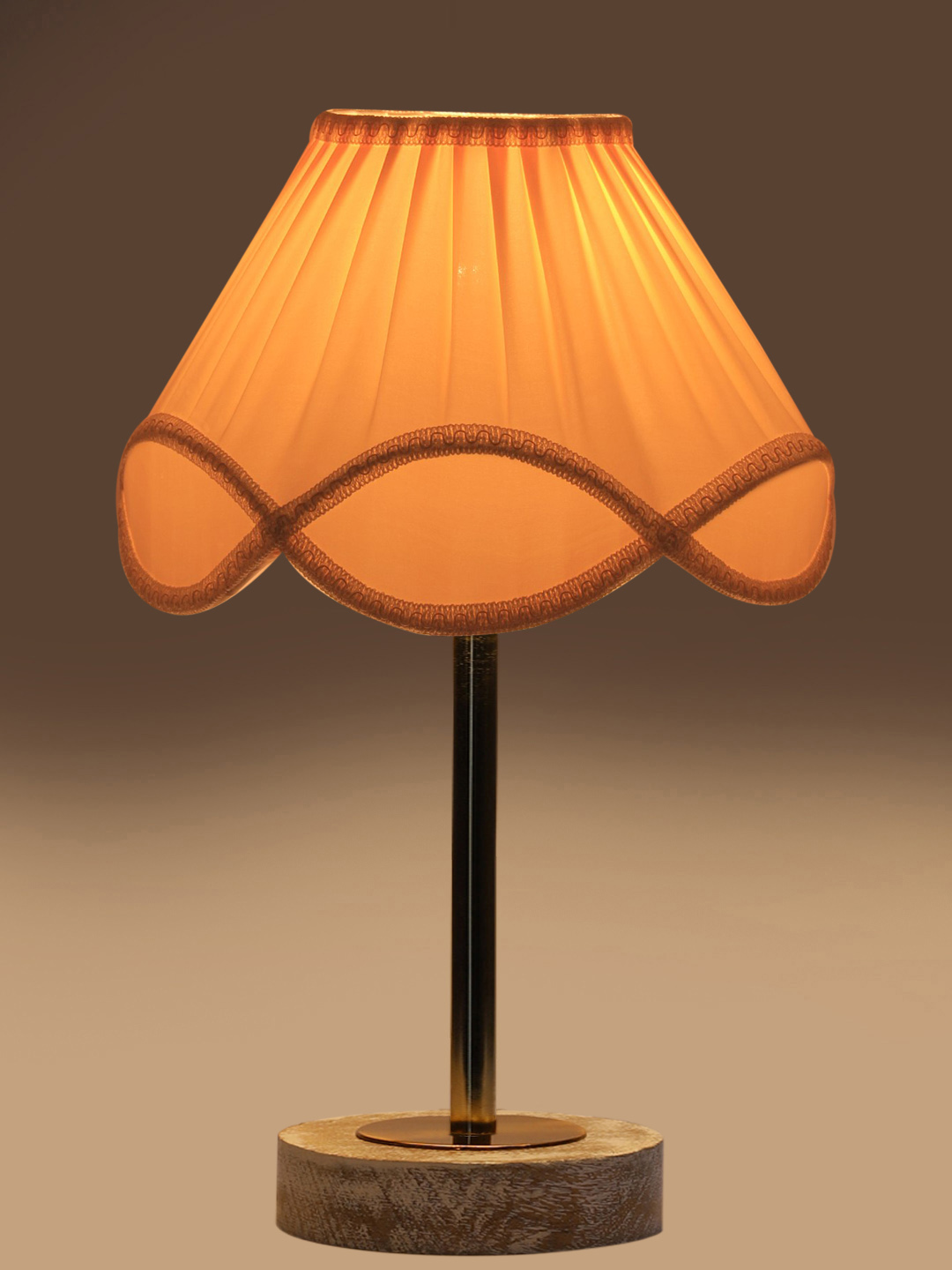 Ambika Home Luxury Premium Devansh Off-white cotton Vintage lamp with White Brushed Wood Base & Steel Pipe (12x19.25) Lamp with off-white Shade for Living Room, Bedroom & Hallway - Image 7