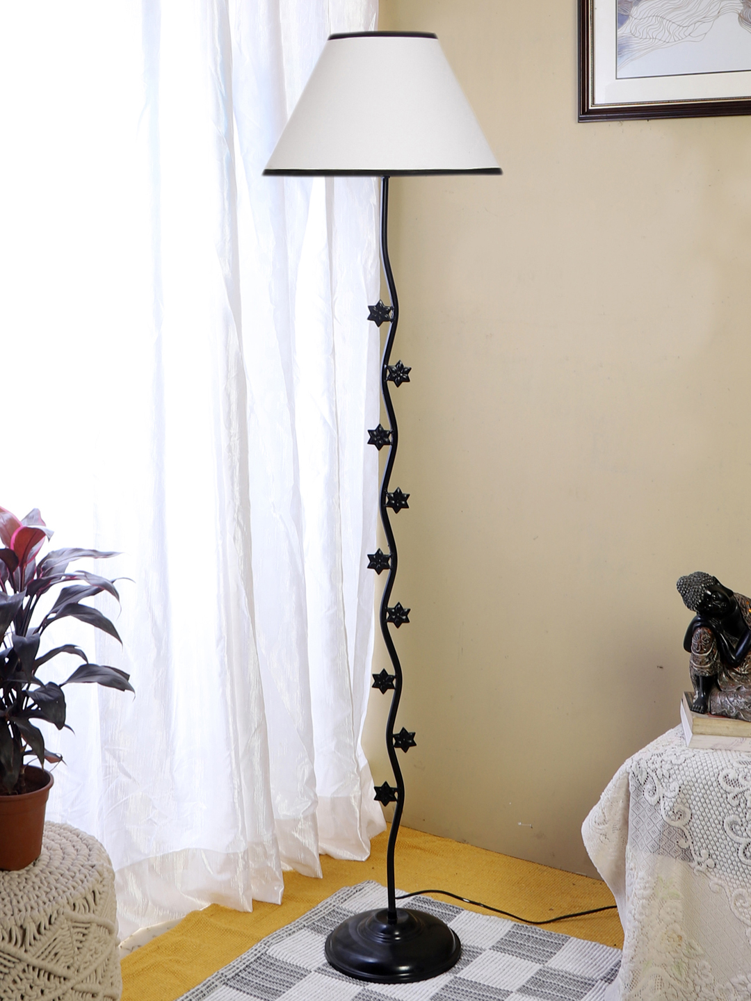 Ambika Home Royal Aurelia Multi Shade Premium Iron Floor Lamp with Iron Base & Powder Coated Finish | E27 Holder Included Bulb