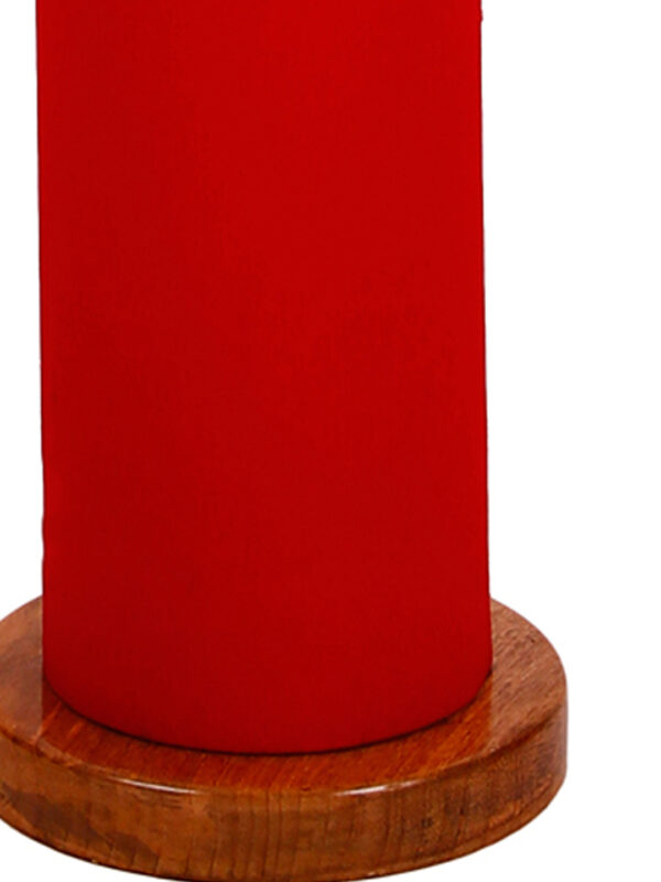 Ambika Home Elite Opulence Red Shade Premium Floor Lamp with Wooden Base | Luxury Designer Lighting | E27 Holder Included Bulb - Image 6