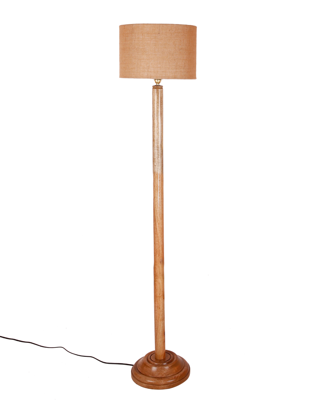 Ambika Home Beige Shade Wooden Floor Lamp for Living Room, Bedroom & Hallway | Premium Wood Standing Lamp | E27 Holder Included Bulb - Image 3