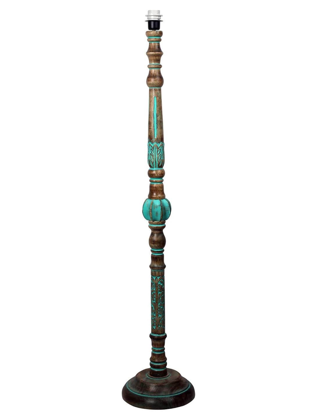 Ambika Home MULTI Shade Wooden Floor Lamp for Living Room, Bedroom & Hallway | Modern Wood Standing Lamp | B22 Holder | Hotel & Guest Room Decor - Image 3