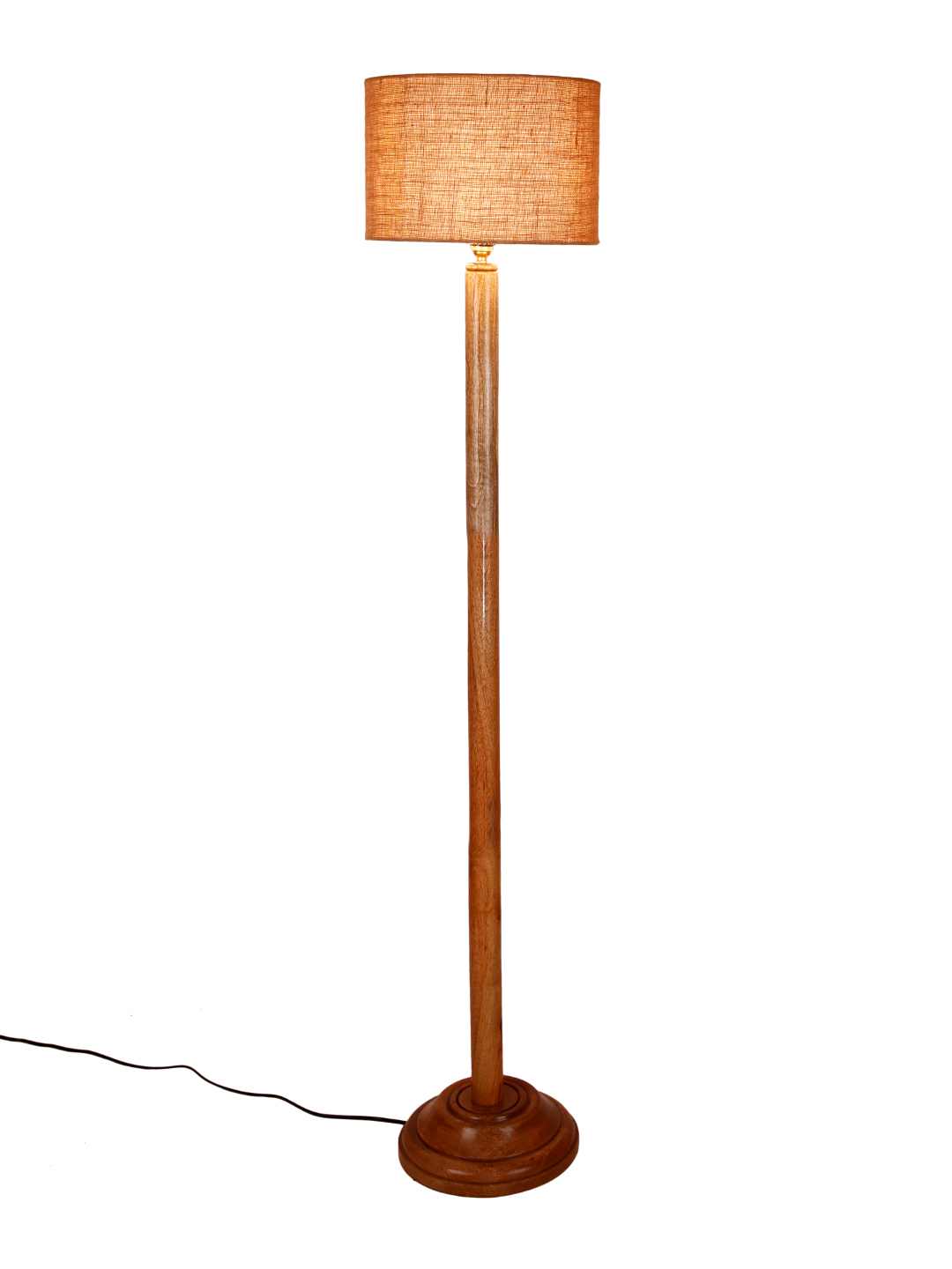 Ambika Home Beige Shade Wooden Floor Lamp for Living Room, Bedroom & Hallway | Premium Wood Standing Lamp | E27 Holder Included Bulb - Image 4