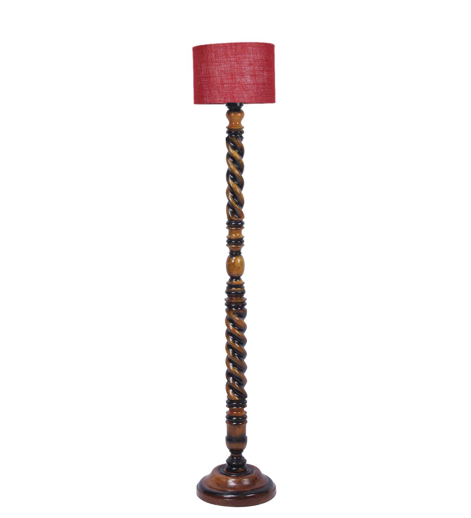 Ambika Home Palace Luxe Blue Shade Wooden Floor Lamp for Living Room, Bedroom, Hallway, Guest Room & Hotel Decor | Handcrafted Standing Lamp with E27 Holder - Image 4
