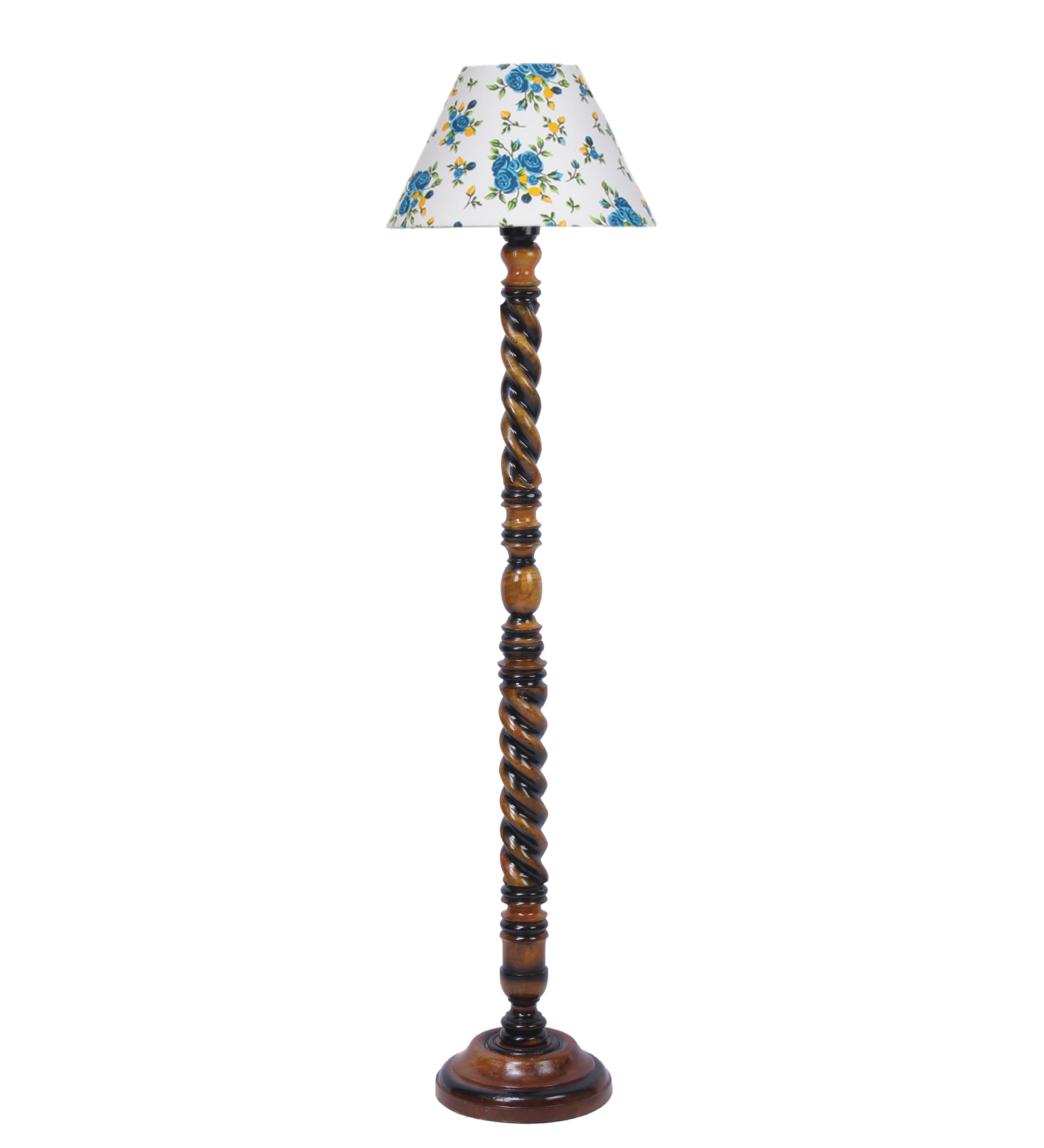 Ambika Home Monarch Manor Designer Shade Wooden Floor Lamp for Living Room, Bedroom, Hallway, Guest Room & Hotel Decor | Handcrafted Standing Lamp with E27 Holder - Image 5
