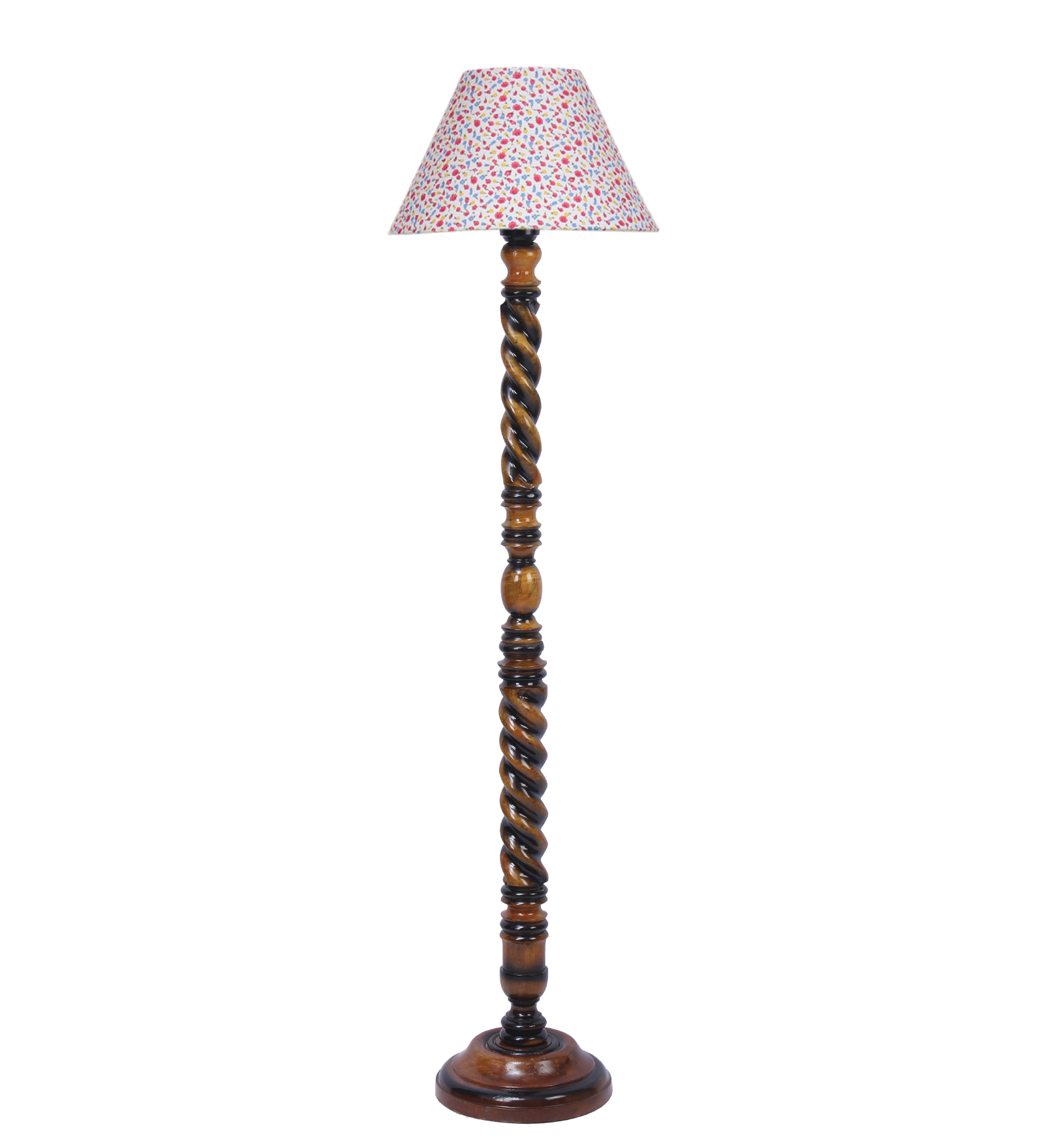Ambika Home Palace Luxe Designer Shade Wooden Floor Lamp for Living Room, Bedroom, Hallway, Guest Room & Hotel Decor | Handcrafted Standing Lamp with E27 Holder - Image 5