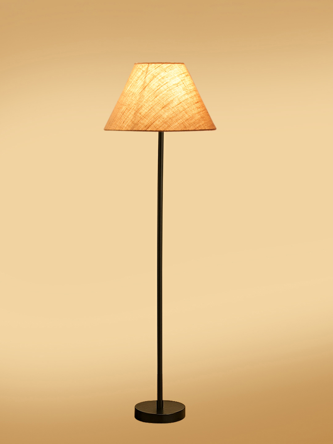 Ambika Home Beige Jute Conical shade with floor lamp with wood base Decorative Floor Lamp for Living Room, Bedroom & Office - Image 7