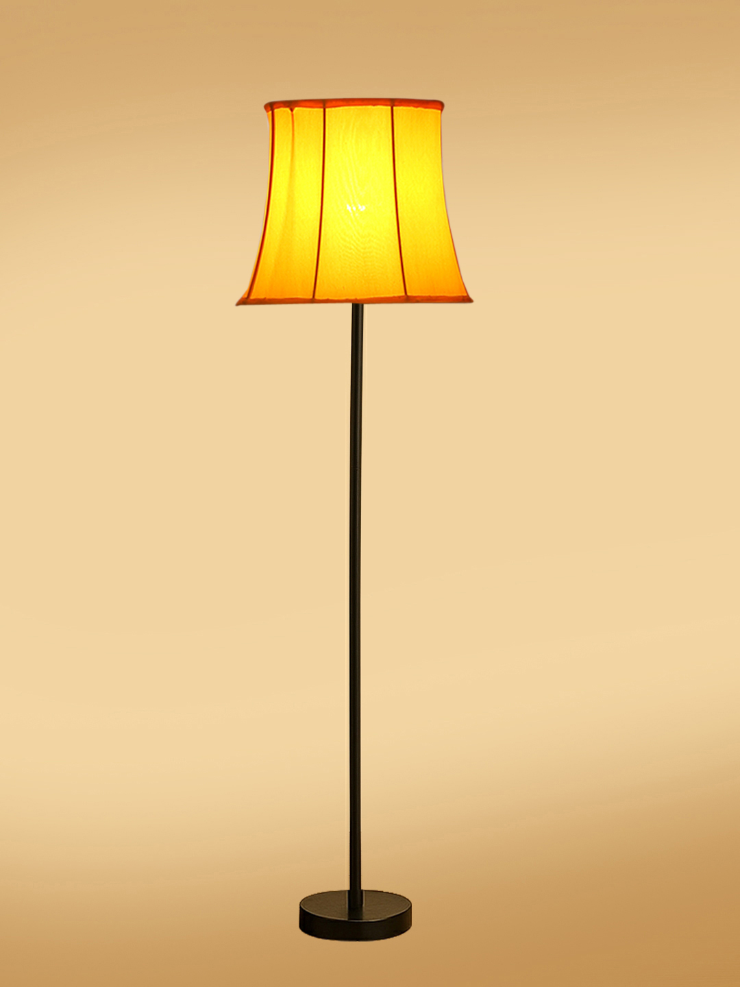 Ambika Home Soft back Yellow cotton shade with Wood Base Decorative Floor Lamp for Living Room, Bedroom & Office - Image 6