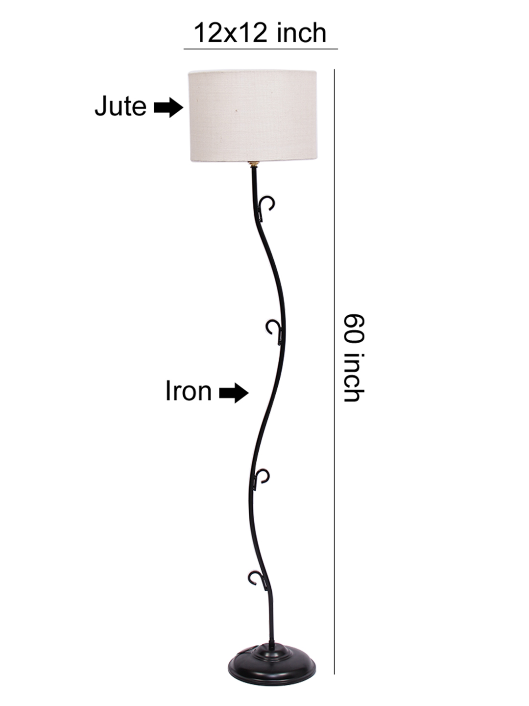 Ambika Home Ambience Pro Series 136 – White Premium Powder Coated Iron Floor Lamp for Luxury Living Rooms | E27 Holder Included Bulb - Image 6