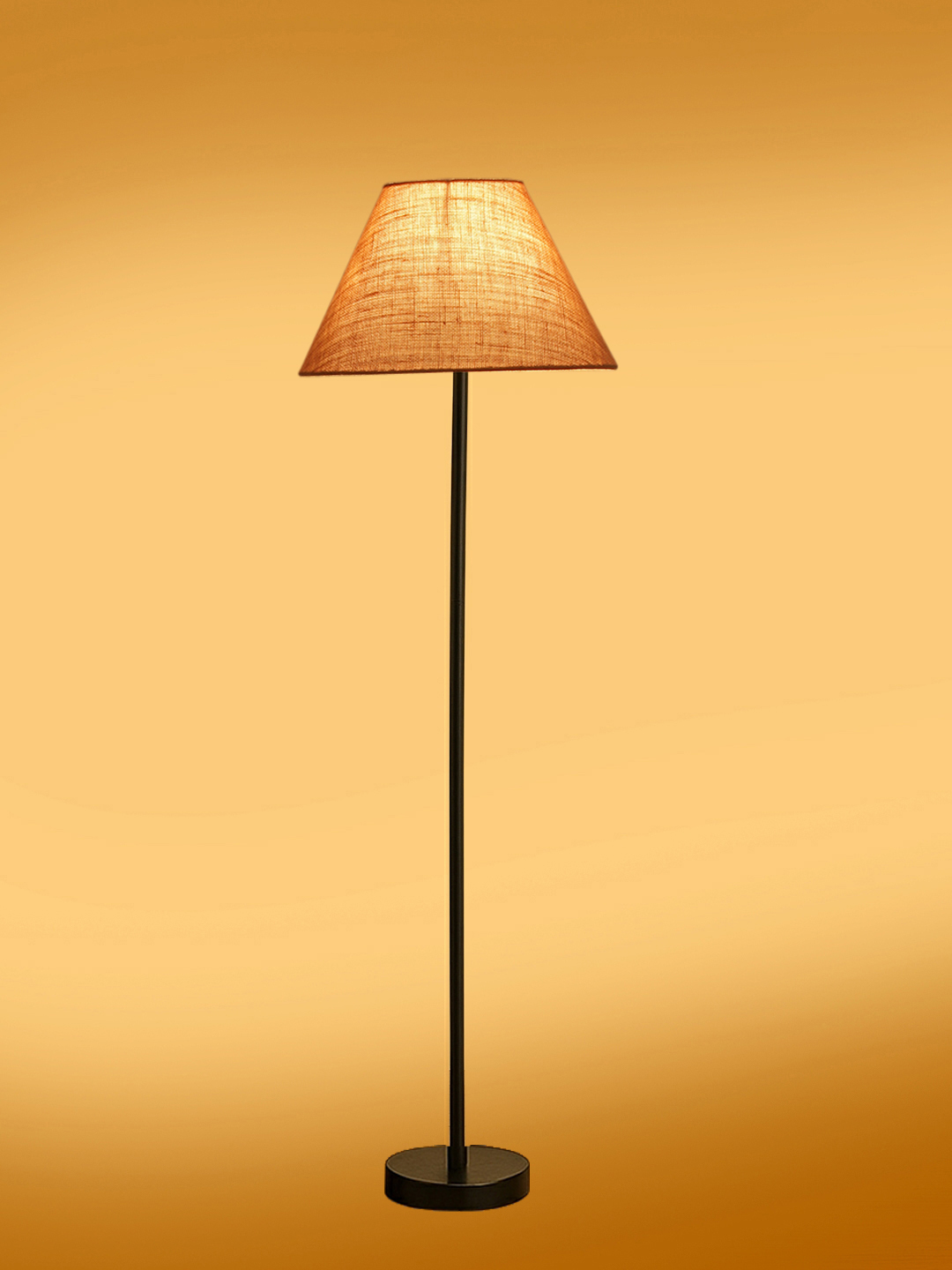 Ambika Home Beige Jute Conical shade with floor lamp with wood base Decorative Floor Lamp for Living Room, Bedroom & Office - Image 8