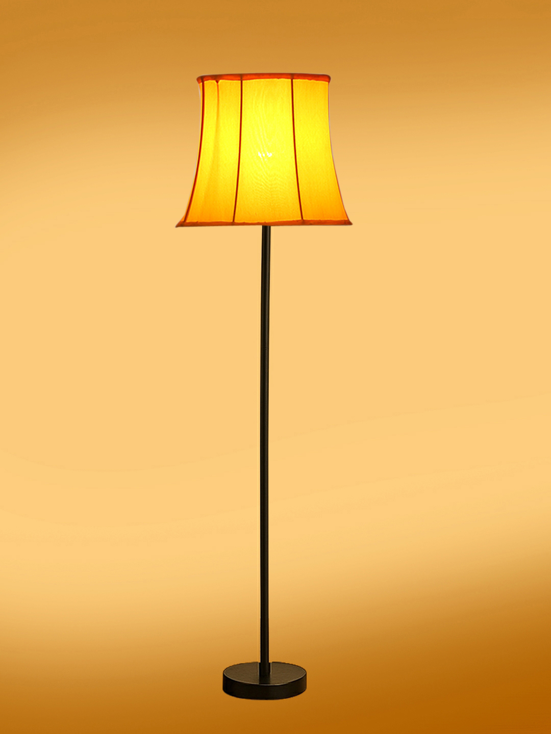 Ambika Home Soft back Yellow cotton shade with Wood Base Decorative Floor Lamp for Living Room, Bedroom & Office - Image 7