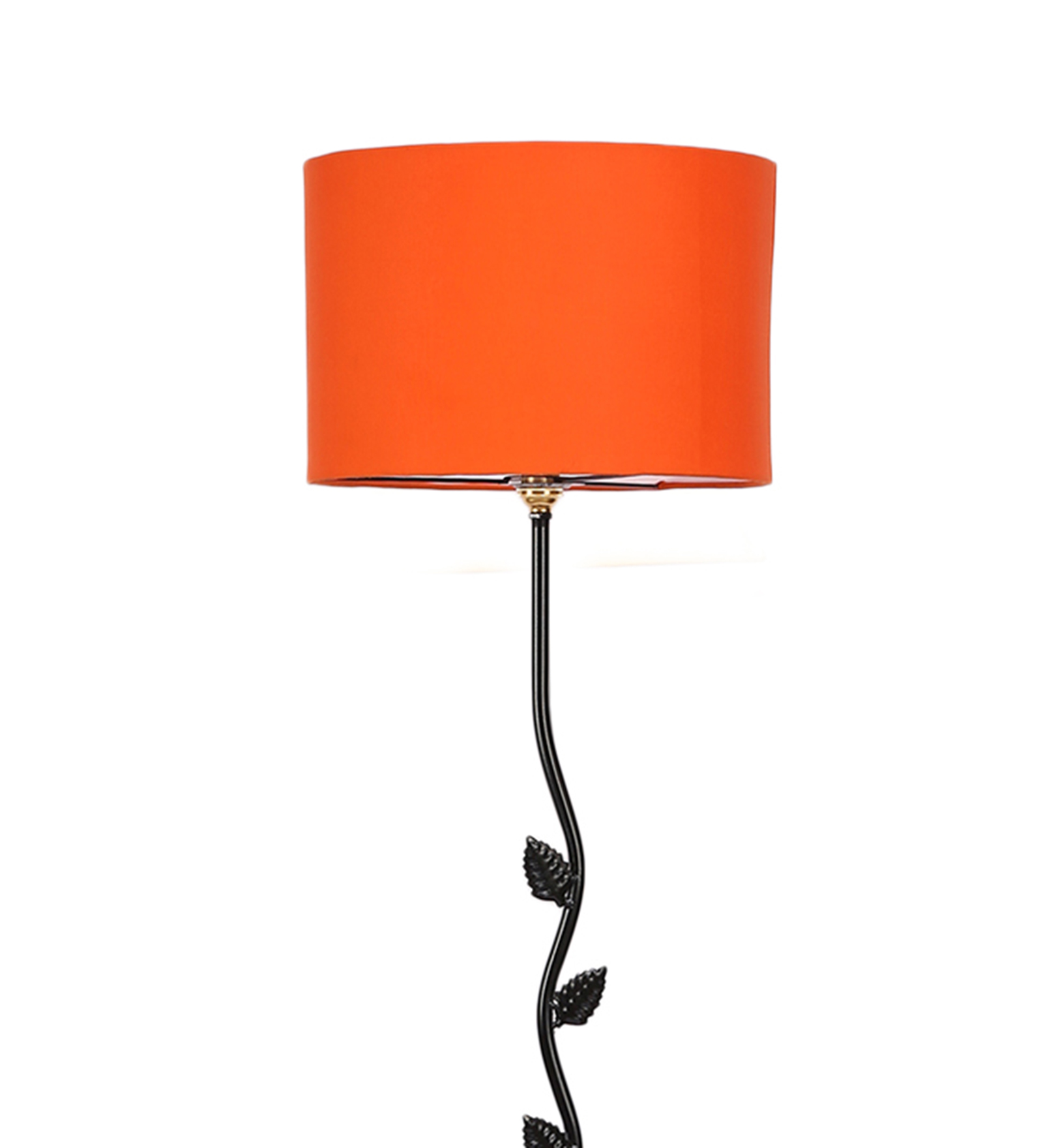 Ambika Home Iron Leaf Floor Lamp with Orange Drum Shade, Powder Coated Metal Standing Lamp for Hotel Lobby, Living Room & Luxury Interiors - Image 7