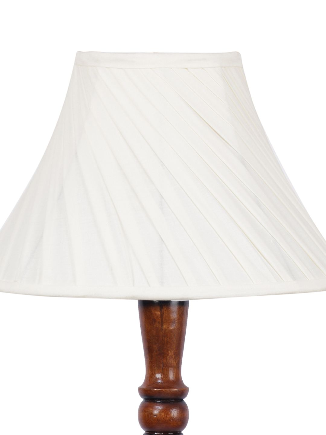 Ambika Home Elegant Premium Cross Pleated Solid Wood Floor Lamp for Modern Living Room | Handcrafted Wood Floor Lamp with Off-white Cotton Shade for Living Room, Bedroom & Home Decor - Image 7