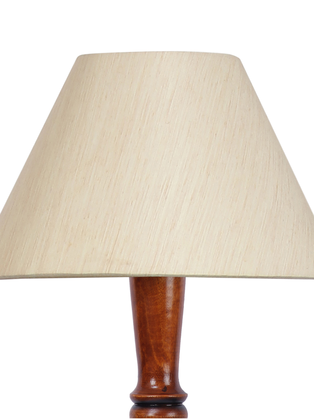Ambika Home Conical Premium Solid Wood Off-White Cotton Floor Lamp for Elegant Living Room & Bedroom | Handcrafted Wood Floor Lamp with Off-white Cotton Shade for Living Room, Bedroom & Home Decor - Image 7