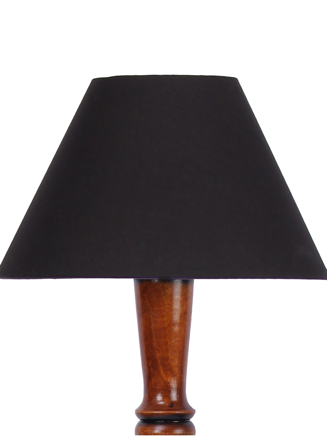 Ambika Home Conical Luxury Handcrafted Black Cotton Wooden Floor Lamp for Living Room & Reading Corner | Handcrafted Wood Floor Lamp with Black Cotton Shade for Living Room, Bedroom & Home Decor - Image 7