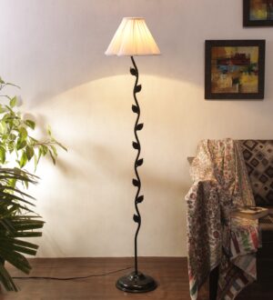 Ambika Home Vintage cotton leaf floor lamp | Premium Floor Lamp for Living Room, Bedroom, Hallway, Hotel & Guest Room Decor