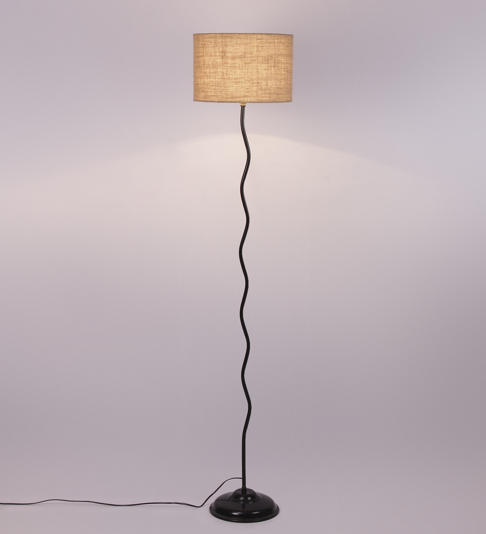 Ambika Home Beige Jute Zig Zag Floor Lamp | Modern Standing Lamp for Living Room, Bedroom & Home Decor - Image 4