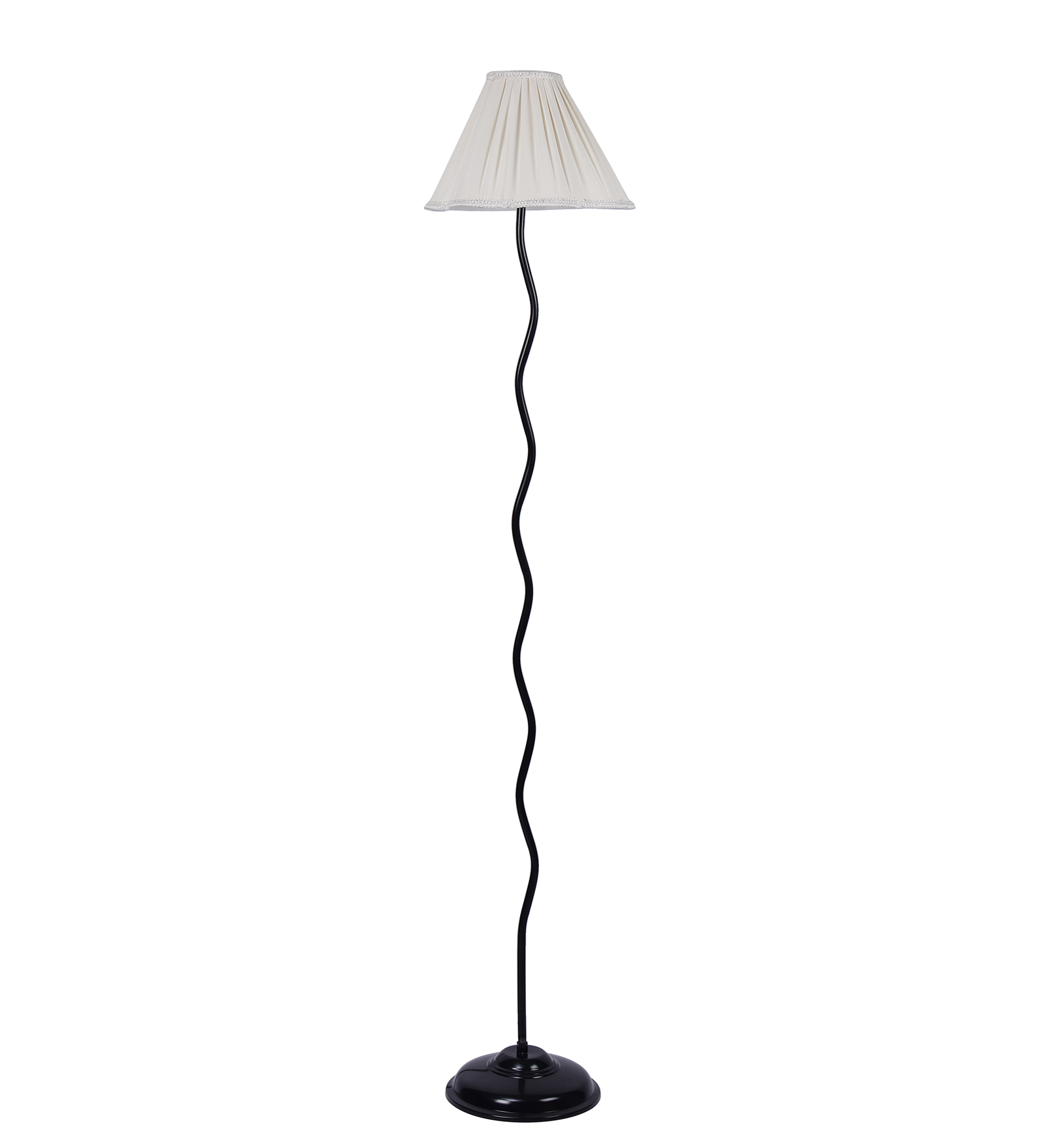 Ambika Home Off-white Cotton Zig Zag Floor Lamp | Modern Standing Lamp for Living Room, Bedroom & Home Decor - Image 5