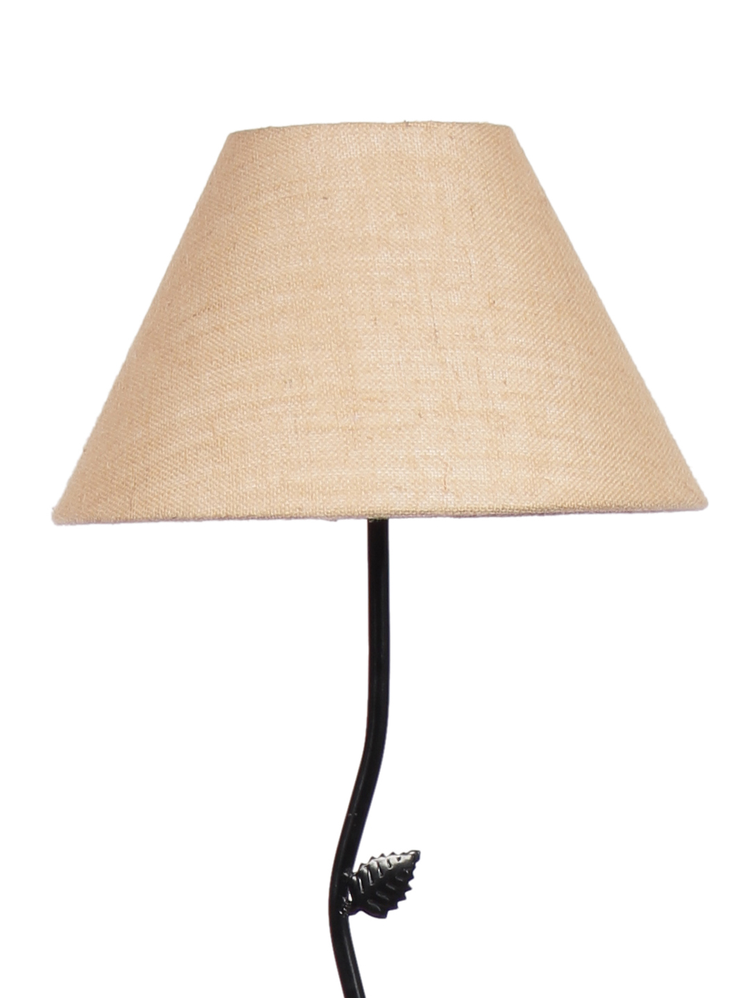 Ambika Home Iron Leaf Floor Lamp with Beige Jute Conical Shade, Powder Coated Metal Standing Lamp for Reading Corner, Bedroom & Luxury Interiors - Image 7