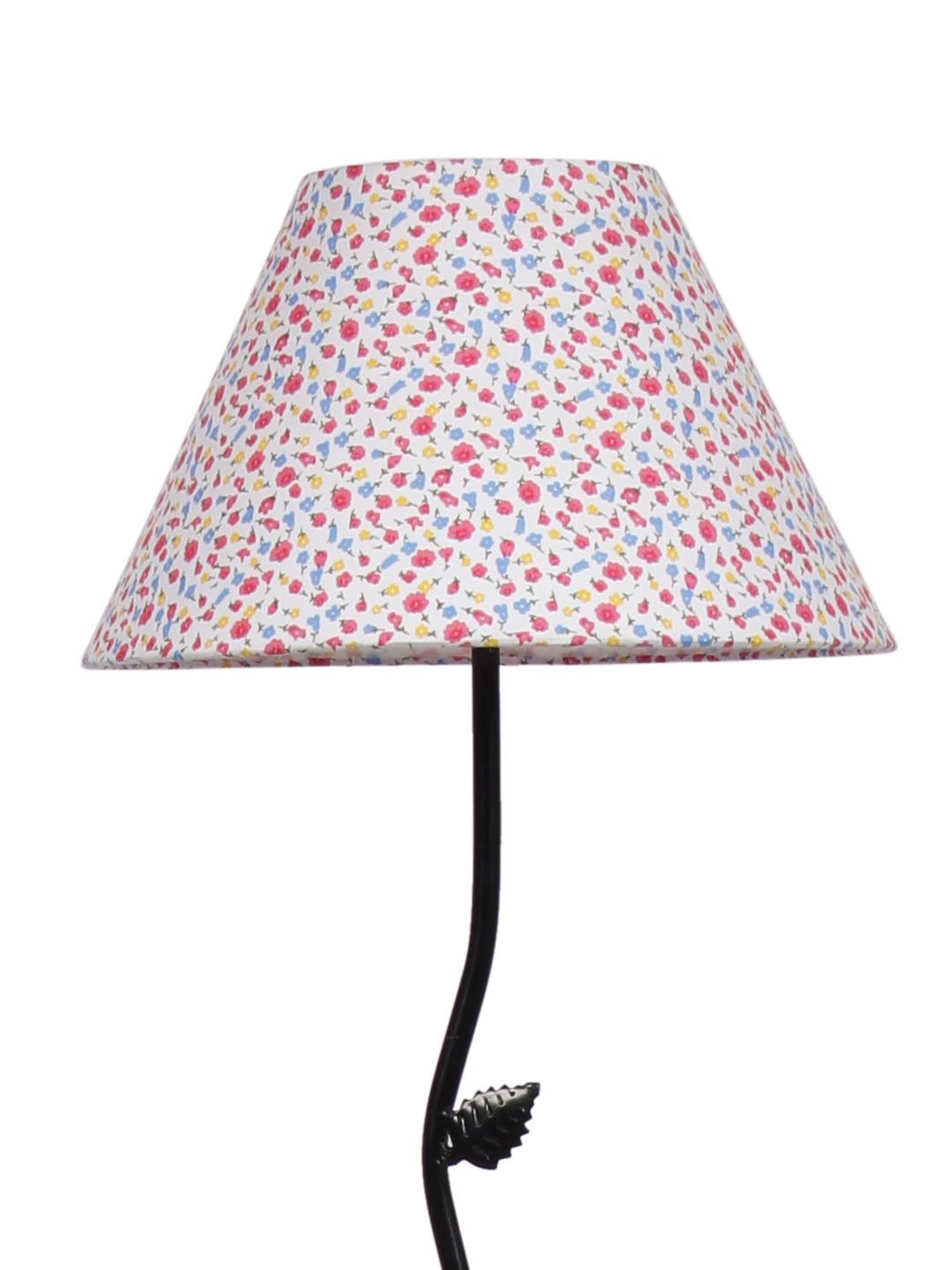 Ambika Home Iron Leaf Floor Lamp with Printed Cotton Conical Shade, Powder Coated Metal Standing Lamp for Living Room, Hallway & Luxury Interiors - Image 7